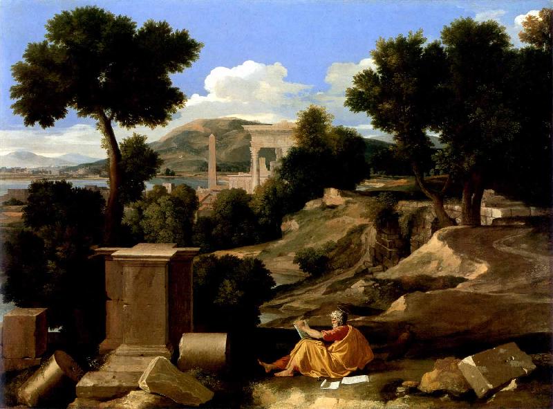 Nicolas Poussin Paysage avec saint Jean a Patmos oil painting image